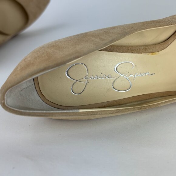 Chic Jessica Simpson Suede Pumps with Snakeskin Block Heels – Size 7.5 - Picture 13 of 13